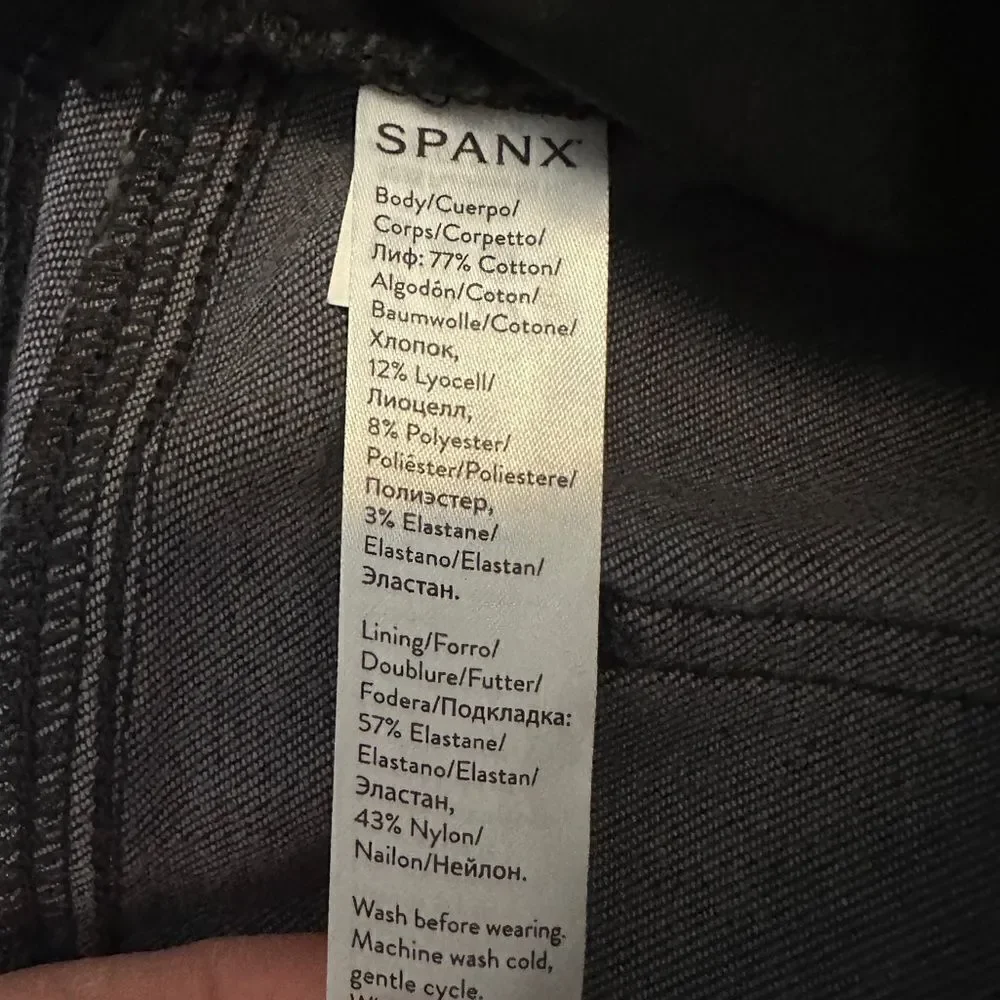 Spanx Vintage Distressed High Rise Skinny Jeans Black Size Extra Large